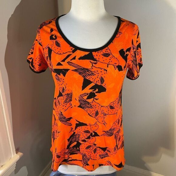 LuLaroe Halloween Perfect Tee, XXS. Orange with birds! - Picture 13 of 16